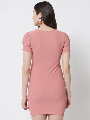 Puff Sleeve Basic Dress