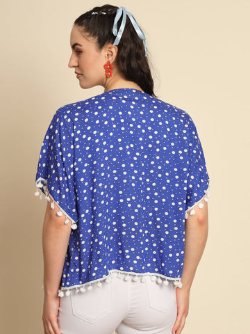 Blue Polkadot Shrug