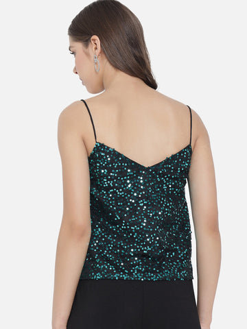 Green Sequence Cami Top