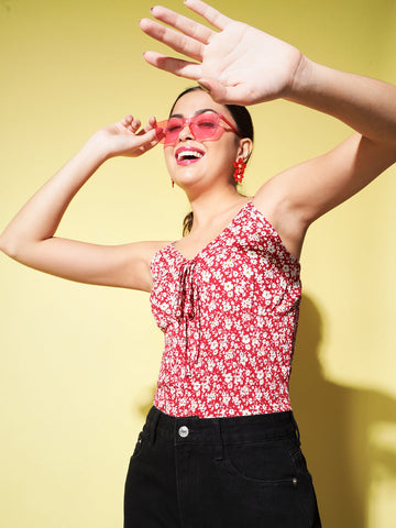 Floral print smoking top