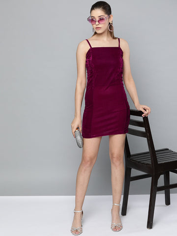 Purple Velvet Party Dress