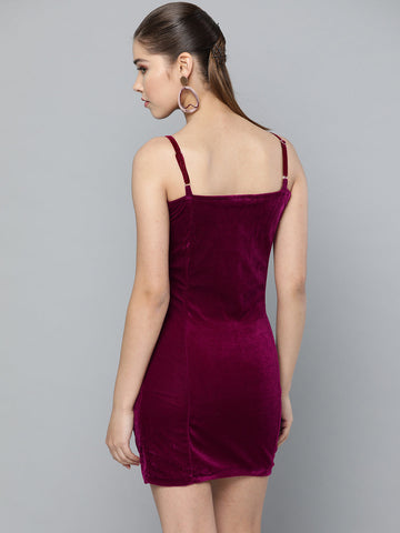 Purple Velvet Party Dress