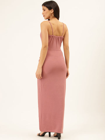 Pink Split Thigh Dress