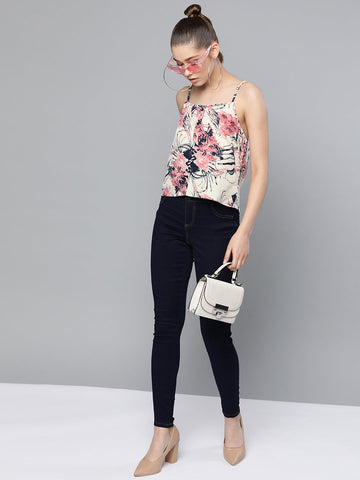 Off White Floral Cami Top