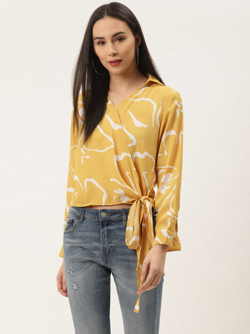Abstract Yellow Knot Top