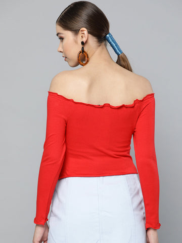 Cabbage Finish Off Shoulder Top