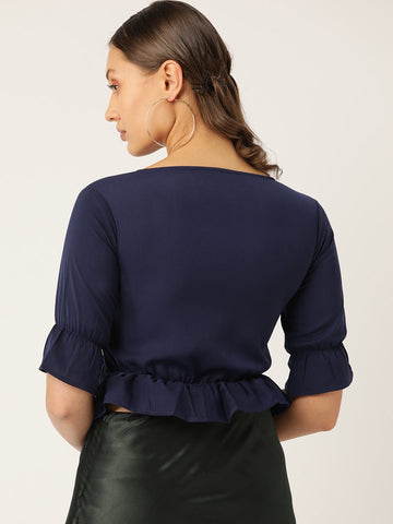 Blue Blouson Top