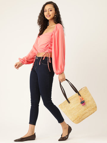 Peach Ruching Top