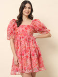 Butterfly Organza Dress - Pink