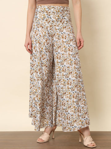 Flared Floral Printed Palazzo