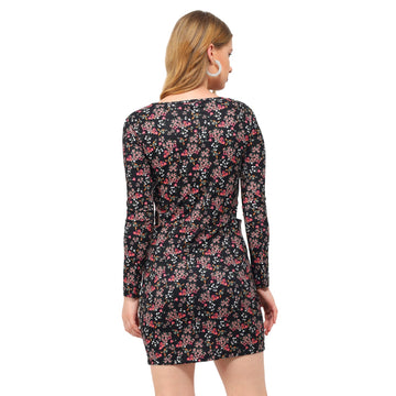 Printed Black Floral Dress